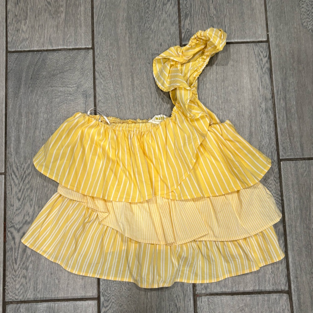 Anthropologie Maeve Ruffled One-Shoulder Blouse Size Extra Small - Picture 4 of 6